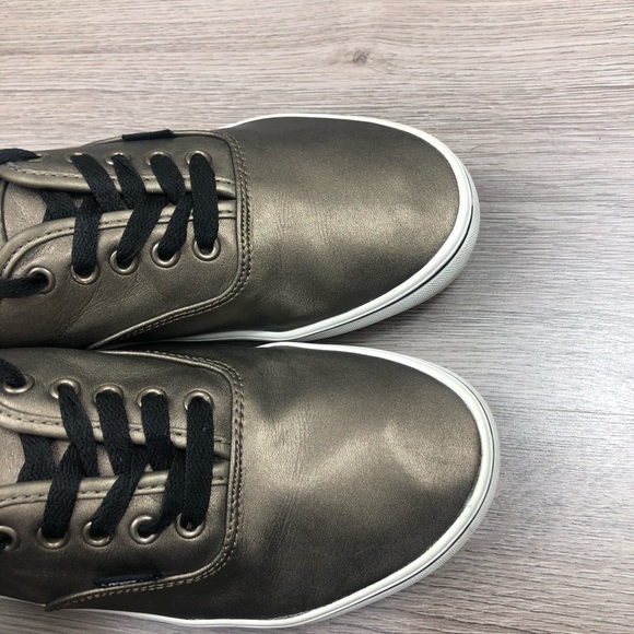 VANS gold metallic sllce up fashion sneakers - Picture 2 of 7